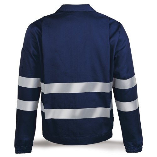 488CCRTOPAM Chaqueta azul marino algodón con bandas reflectantes 245 g.
